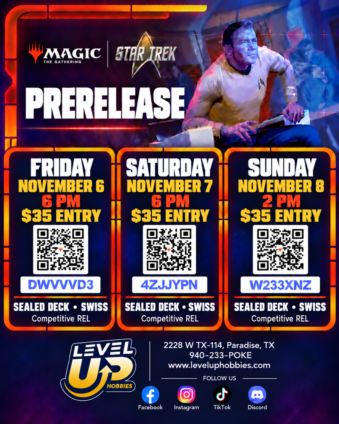 MTG Star Trek Prerelease - Sunday November 8
